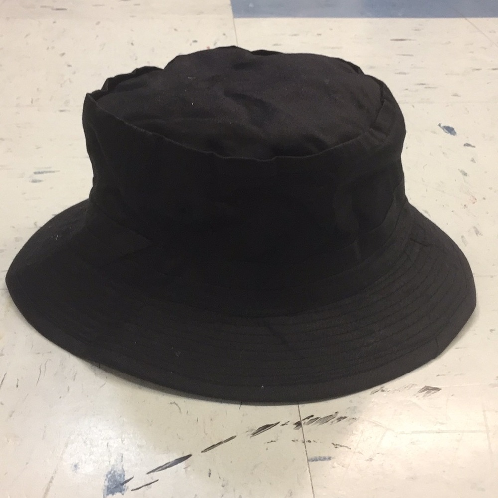 A black bucket hat
